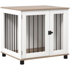 Dog Kennel Furniture Side End Table Indoor With Lockable Door, For Small And Medium Dogs, Walnut Brown (Option: Walnut Brown)