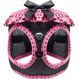 American River Choke Free Dog Harness Polka Dot Collection (Color: Hot Pink and Black Polka Dot, size: 2X/3X-Large)