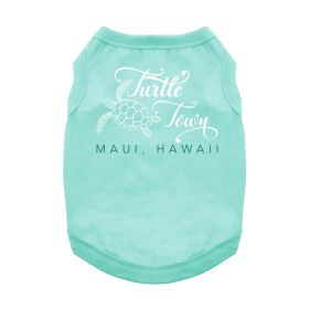 Turtle Town Maui, HI Dog Shirt (Color: Teal, size: 2X-Large)