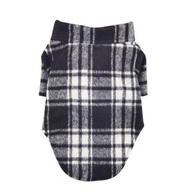 Flannel Dog Shirt (Color: Black and White Plaid, size: medium)