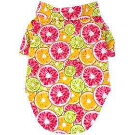 Hawaiian Camp Shirt (Color: Citrus Slice, size: medium)